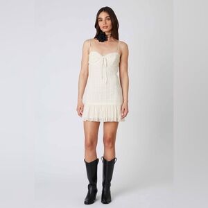Cotton Candy LA Lace Bustier Mini Dress Ivory